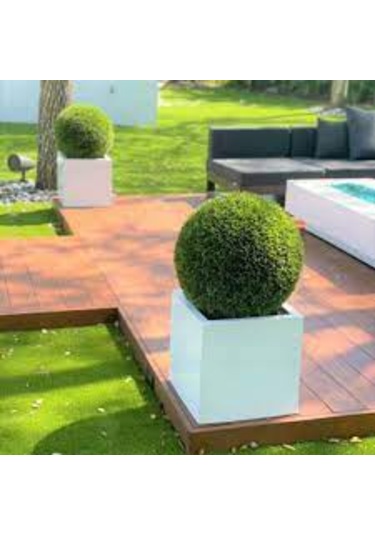 Mofiba Fiberglass Saksı Kare 35cm 35cm 35h Cm Beyaz