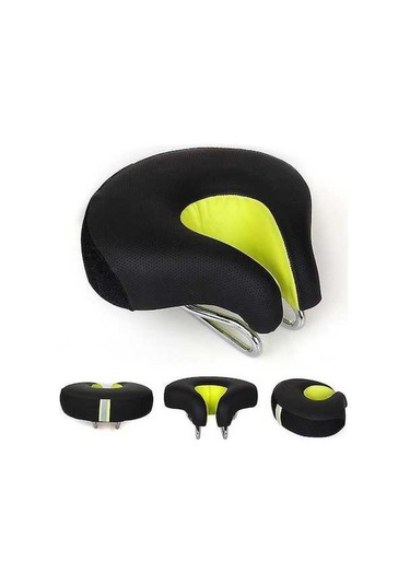 Pazly Yeşil Rahat, Ergonomik, Darbeye Dayanıklı Dağ Bisikleti Koltuğu, Yumuşak Kalın Şok Emici Sürüş Koltuğu Yeşil