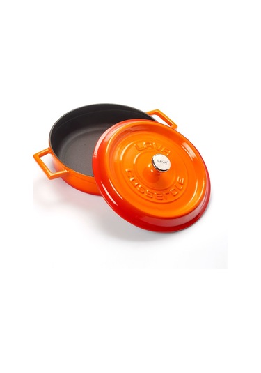 Lava Döküm Çok Amaçlı Yayvan Tencere Çap Ø 24 Trendy Serisi - Turuncu Turuncu