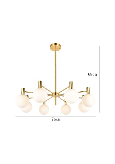 Brass Pirinç 8'lü Sarkıt Avize Çok Renkli