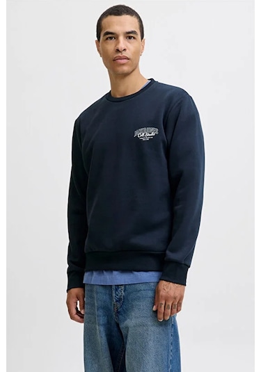 Jack & Jones Jjmakoto Erkek Sweatshirt Mavi
