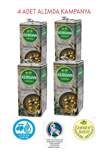 Kervan Natürel Soğuk Sıkım Sızma 4 5l Zeytinyağı