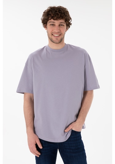 U.S. Polo Assn. Erkek Long Fit Bisiklet Yaka Gri Basic Tişört 50305988-VR024