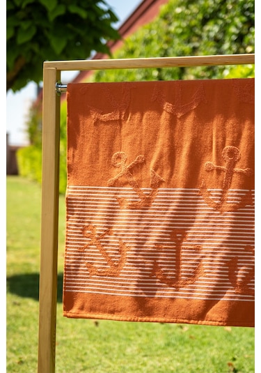 Menderes Home Cotton Collection Bukle Plaj Havlusu Çapa Orange