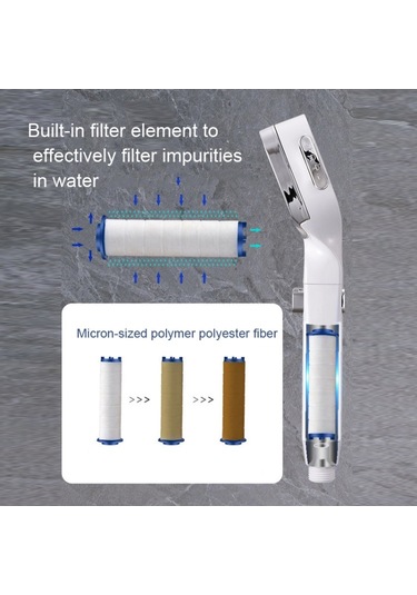 Basınçlı Duş Başlığı Dört Vitesli El Duş Seti, Stil: Pembe Mavi Filtre, Boyut:pembe Mavi Filtre Diğer