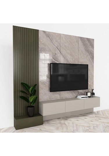 Beliz Tv Ünitesi Tv Sehpası Alt Modül KUM BEJİ  200 Cm