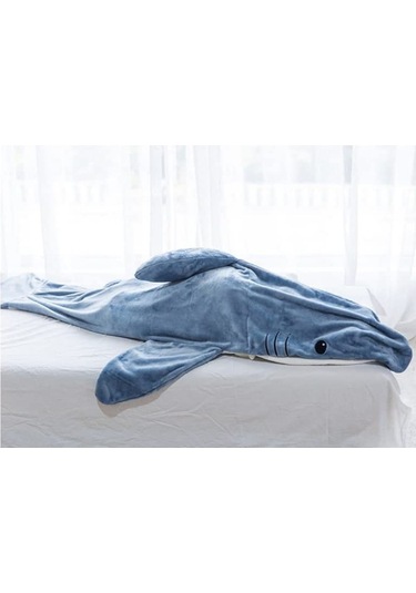 Reedark Erkek Kadın Mavi Xl 190x90 Flanel Kapüşonlu Yumuşak Uyku Tulumu Ev İçi Giyilebilir Pijama Mavi