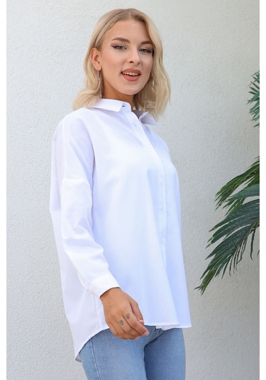 Nurneva Basic Model Gömlek Beyaz-beyaz Beyaz