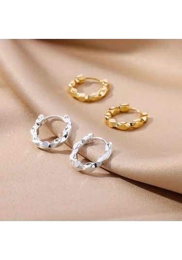 Flybuy Zarif Yuvarlak Vintage Paslanmaz Lüks Küpe Küpe Kızlar Kadın İçin Halka E3120g-4 Cm-gümüş Çelik 1.50 Mc Gümüş