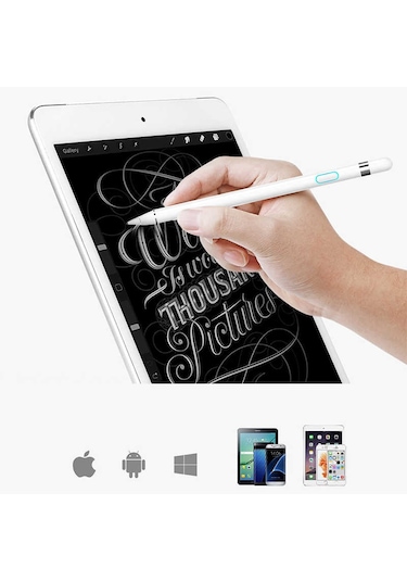 Wiwu P339 Active Stylus Pencil Dokunmatik Kalem Tüm Cihazlar ile uyumlu Çizim Kalemi - ZORE-218308 Beyaz