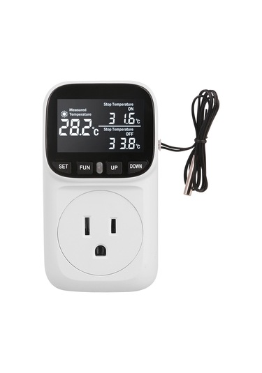 Yaozixa Tc02 Sıcaklık Kontrol Cihazı, Dijital Ekran, Dokunmatik Panel, 110v 15a, Isıtma/soğutma, Akvaryum/pet, Akıllı Termostat, Amerikan Standartı, Siyah+beyaz