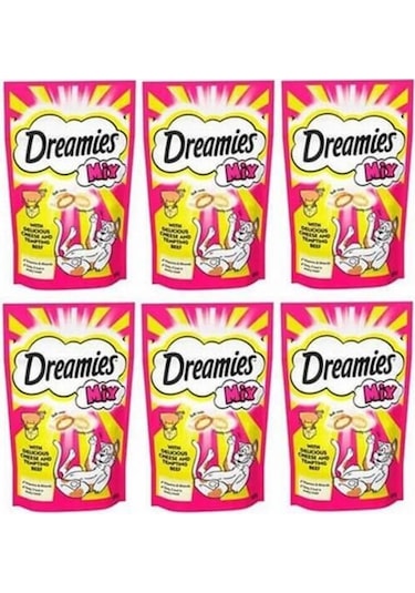 Dreamies Mix Sığır Etli ve Peynirli Kedi Ödül Bisküvisi 6 x 60 G