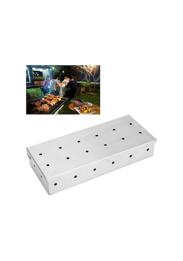 Symbee Stainless Steel Bbq Füme Kutusu - Büyük Kapasiteli, Isı Dayanıklı, Mangal Aksesuarı - Lezzetli Füme Tatlısı İçin Çok Renkli