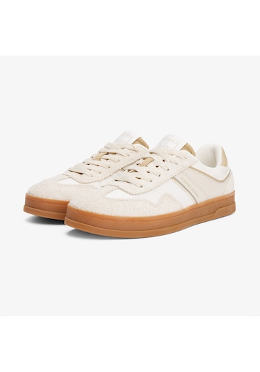 Tommy Hilfiger Greenwich Mix Media Kadın Bej Sneaker En0en02730 Bej