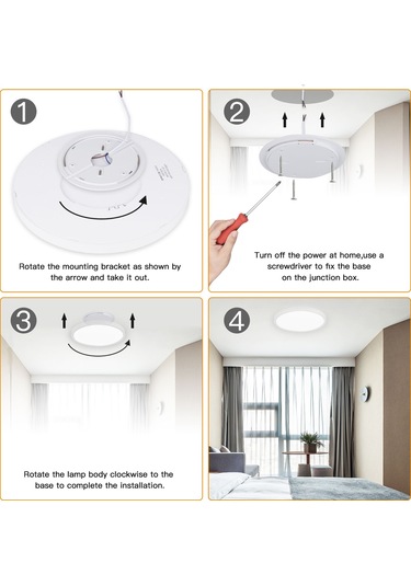 24w Plafonyer Kolay Kurulum Tavan Lambası 120 Derece Işın Açısı Beyaz