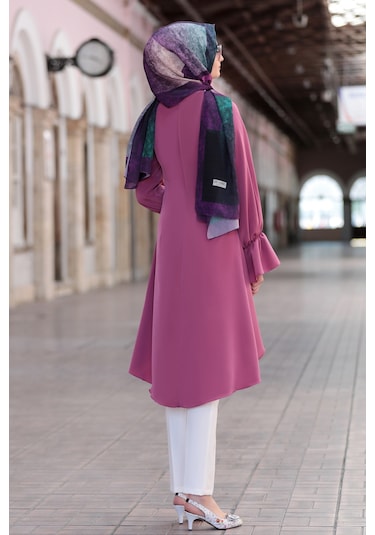 Leman Büyük Beden Tesettür Tunik Gülkurusu