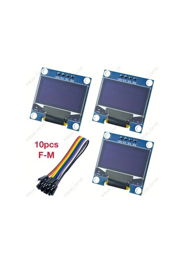 Dashanshop 3 Adet Mavi 0.96 İnç Oled I2c Ekran Modülü 128x64 Pixel Ssd1306 Arduino Raspberry Pi Uyumlu