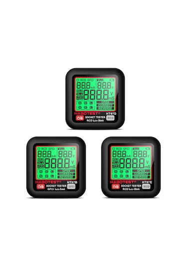 Springsun Habotest Ht97d Akıllı Akımsız Filtre Testeri - Avrupa Standardı Siyah - 30ma Rcd Testi, Otomatik Kapanma Ve Gölgeli Ekran