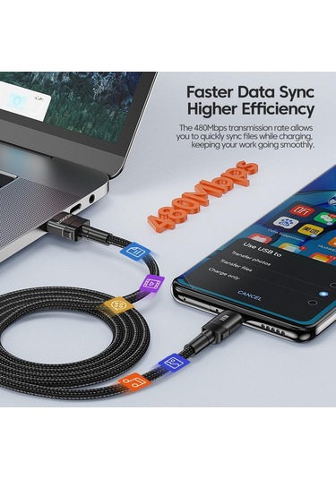 Mor Toocki 6a Usb C Tipi Kablo Xiaomi Poco Samsung Huawei 100 W Hızlı Şarj Şarj Cihazı Usb C Veri Kablosu C Tipi Kablo Realme İçin Oppo 2 M