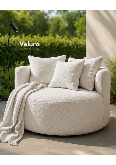 Miz Berjer & Puf & Armut & Tekli Koltuk & Dinlenme Koltuğu - Beyaz Beyaz