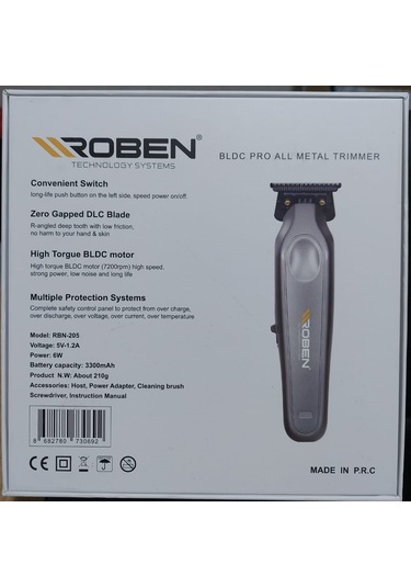 Roben Profesyonel Tıraş Makinesi Rbn-205 1 - 2 Saat