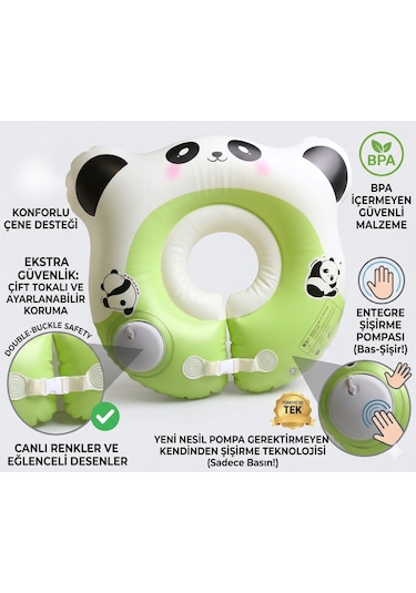 Bebek Bel Simidi Panda Figürlü Emniyet Tokalı Pompasız Kullanım 1