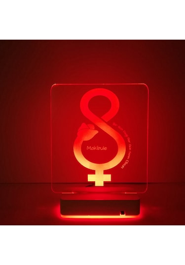 Kadınlar Günü Hediyesi Özel 3D Masaüstü Led Lamba