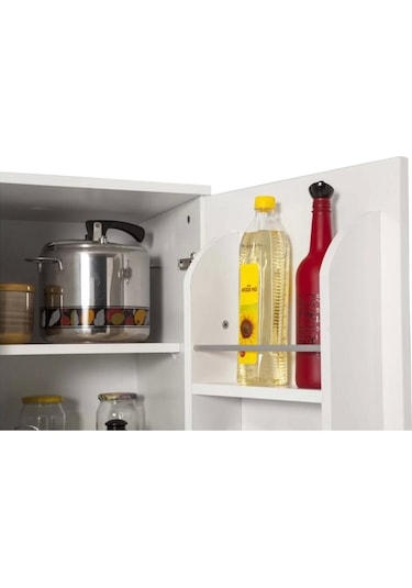 Evistro 2 Kapaklı 90 Derece Açılır Kapak Çok Amaçlı Mutfak Dolabı Beyaz