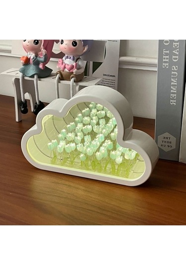 Metabagua Lale Bulut Ayna Yaratıcı Gece Lambası El Yapımı Dıy Sevgililer Günü Hediyesi Kızlar Için Usb Plug-ın Atmosfer Lambası 3a0o38 Açık Mavi