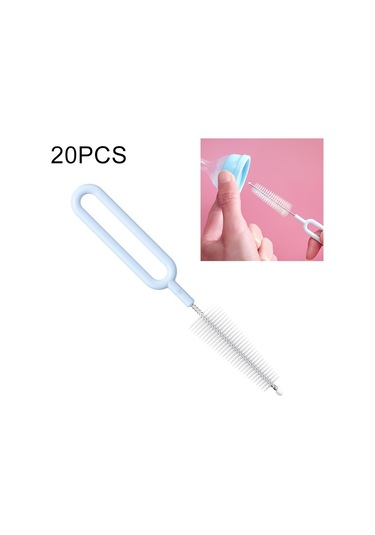 Sones 20 Adet Naylon Biberon Temizleme Fırçası Döner Çaydanlık Fırçası Buzdağı Mavisi