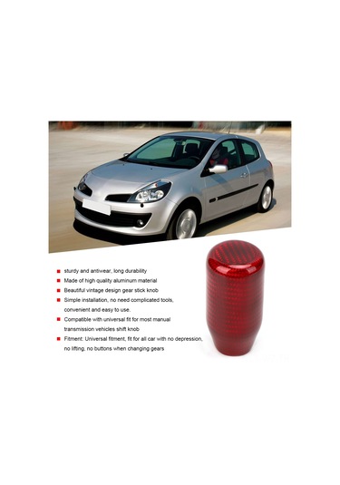 Wezone Kırmızı Universal Manuel Vites Arabalığı, Alüminyum Malzeme, Kolay Kurulum, Dayanıklı Vites Topu Diğer