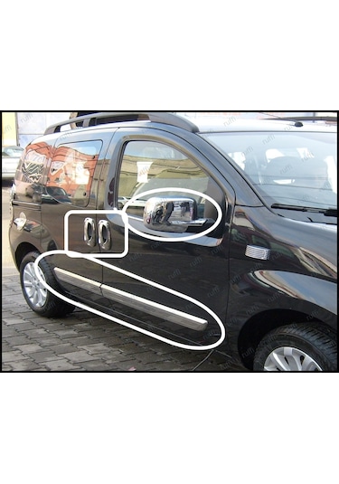 Citroen Nemo 3'Lü Krom Set Yan Kapı Çıtası Kapı Kolu Ayna Kapağı N11.1151