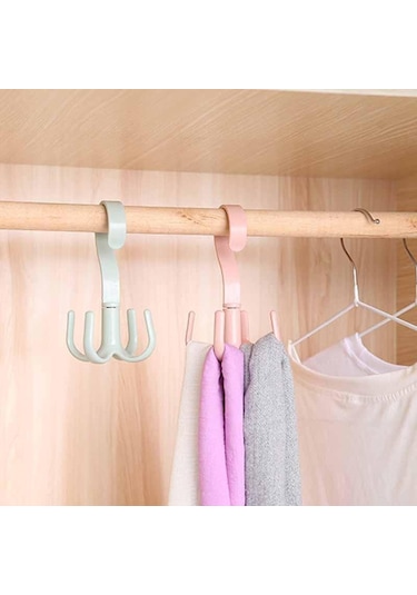Pembe Jjyy 1 Adet Ev Çok Fonksiyonlu Döner Ayakkabı Raf Balkon Kurutma Rafı Kravat Bel Çantası Kanca Açık Ayakkabı Şapka Kurutma Raf Kanca Pembe