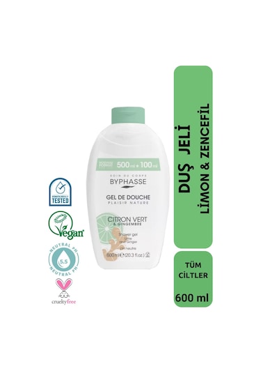 Byphasse Plaisir Natura Limon & Zencefil Duş Jeli 600 ML