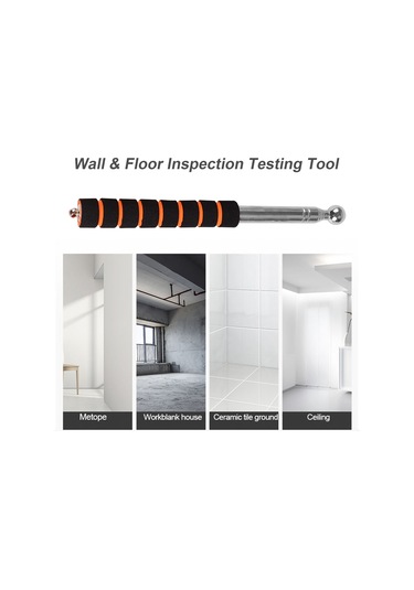 Kosona 200cm Turuncu Uzatılabilir Seramik Duvar Boşluk Testeri - Paslanmaz Çelik Konfor Kolu Denetim Çekiçi