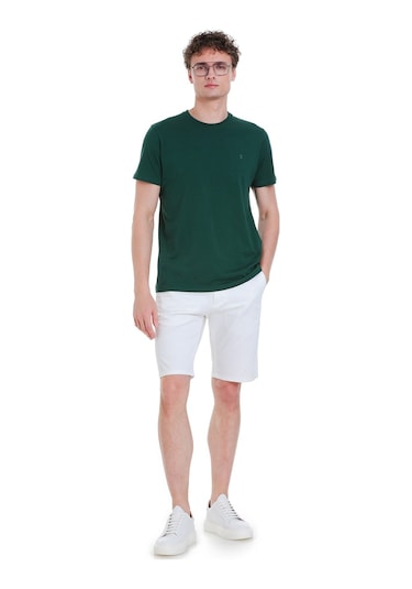 Yeşil Regular Fit 100% Pamuk Bisiklet Yaka Tişört 1996543 Yeşil-02