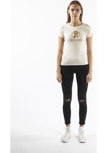ROBERTO CAVALLI  Kadın T'shirt RRC5279L Bej