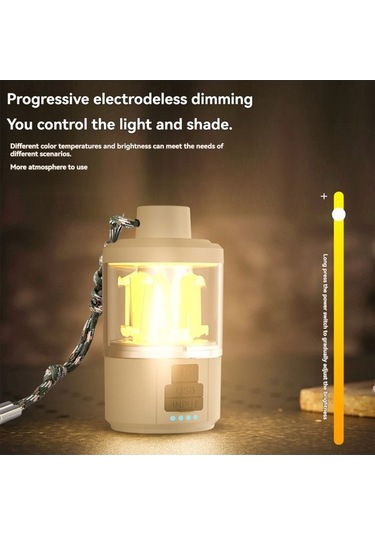 Pazly Usb Şarjlı 180lm Cob Kamp Lambası, Beyaz Ve Sıcak Işık Beyaz