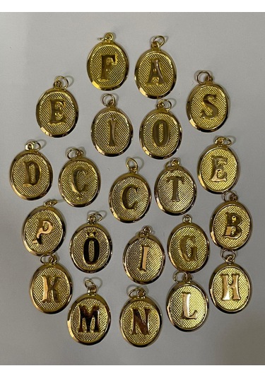 14 Ayar Altın Z Harfi Nostalji Oval Kolye Ucu