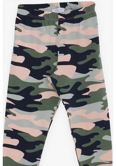 Macawı Kız Çocuk Pijama Takımı Kamuflaj Desenli 3-7 Yaş, Karışık Renk-karışık Renk Çok Renkli