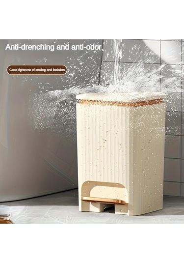 Fastbuy Challenger 2025 Yeni Model Beyaz Orta Boy Koku Kapalı Ayak Pedalli Çöp Kutusu Beyaz