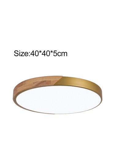 Ahşap Yuvarlak Tavan Lambası, Beyaz Işık For 40cm Diğer Diğer