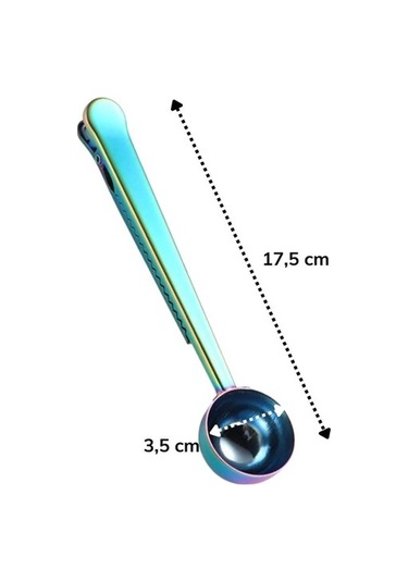 Mandallı Kahve Ölçü Kaşığı Renkli Çok Fonksiyonlu Paslanmaz Çelik Kaşık 4741