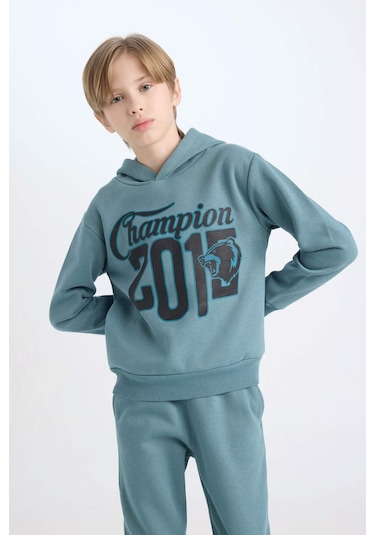 DeFacto Erkek Çocuk 2'li Takım Kapüşonlu Baskılı Sweatshirt Beli Lastikli Eşofman Altı D3561A824WNGN1208 DeFacto Erkek Çocuk 2'li Takım Kapüşonlu Baskılı Sweatshirt Beli Lastikli Eşofman Altı D3561A824WNGN1208