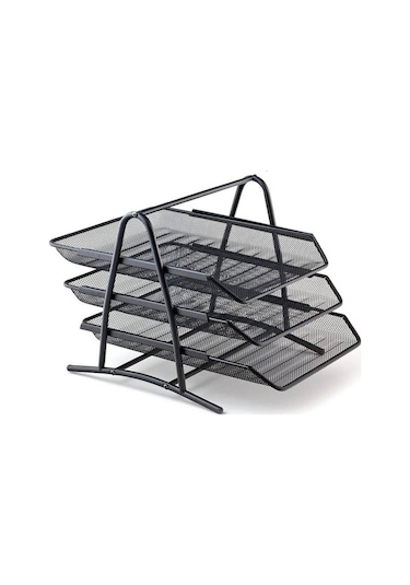 Paso Metal 3'lü Evrak Rafı 850 Siyah