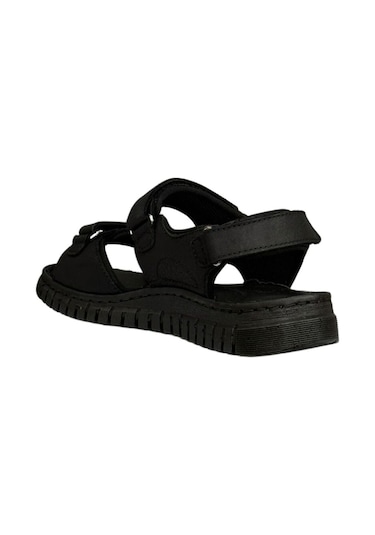 Forelli 38506 Arya-g Siyah Kadın Comfort Deri Sandalet