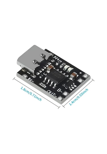 Lumaworld 10 Adet Tp4057 Usb-c Lityum Pil Şarj Kartı Led Göstergeli 3.7v Koruma