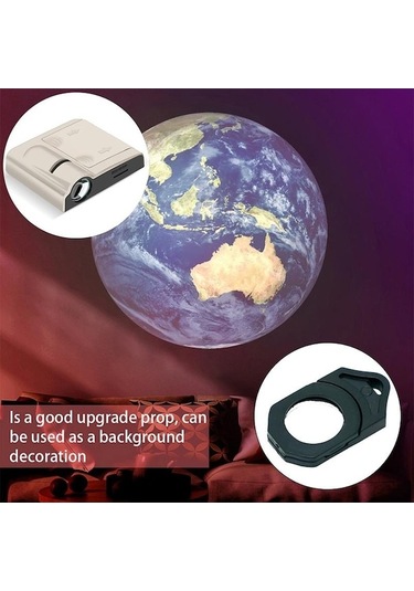 Novahub Galaxy Pilli Projeksiyon Gece Lambası 16 Gezegen Kartlı 16 Planet Kartlı Bej