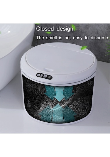 Sones Exped Smart Masaüstü Akıllı İndüksiyon Elektrikli Depolama Kutusu Araba Ofis Çöp Kutusu, Özellikler: 5l Pil Sürümü Beyaz Diğer