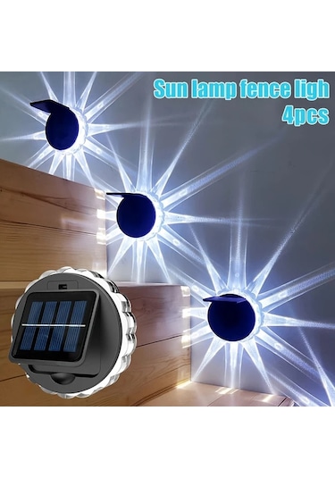 Xuweiwei 4 Adet Güneş Enerjili Sıcak Işık Açık Duvar Lambası Ip65 6led Dekoratif Aydınlatma Bahçe Veranda Sıcak Işık